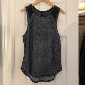 Lululemon Mesh Grey/Black Patterned Tank size 4